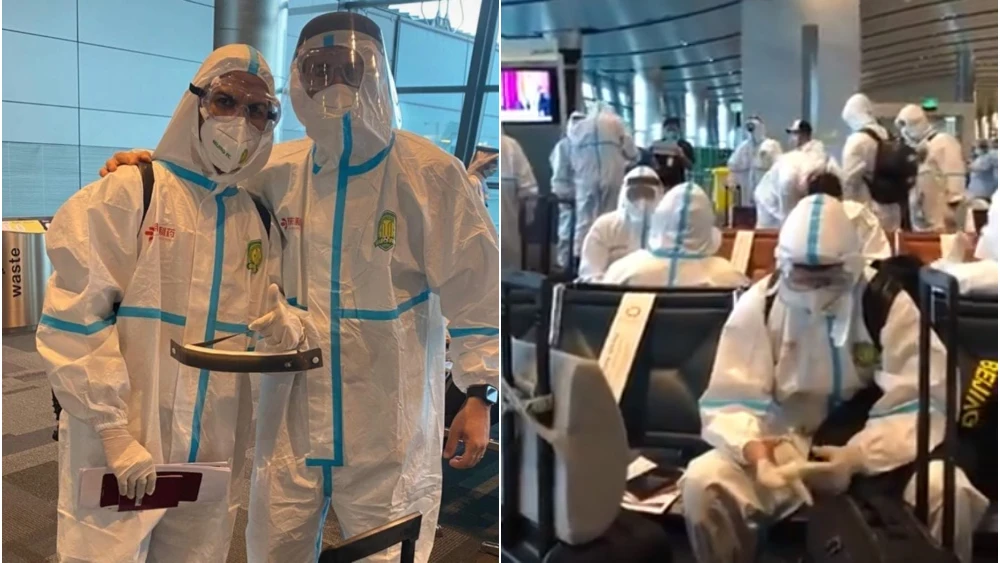 Jonathan Viera, en la expedición del Beijing Guoan a Doha