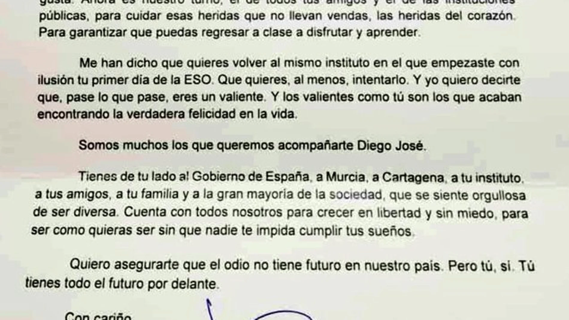 La carta de Pedro Sánchez