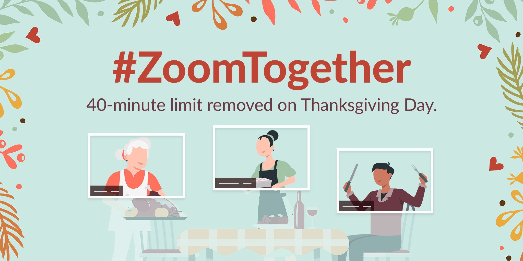 Minutos de videollamadas ilimitados en Acción de Gracias con Zoom.