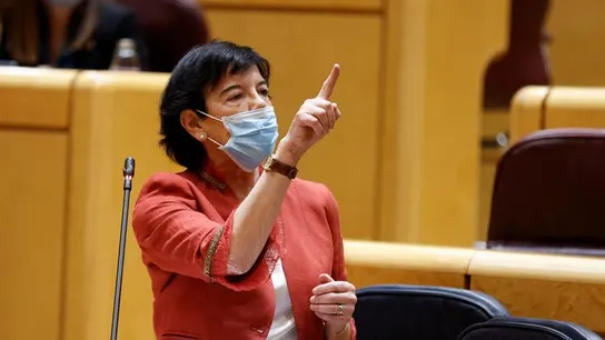 La ministra de Educación y Formación Profesional, Isabel Celaá, interviene durante el pleno del Senado. La ministra de Educación y Formación Profesional, Isabel Celaá, interviene durante el pleno del Senado.