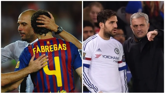 Cesc Fabregas compartió banquillo con Guardiola y Mourinho El jugador considera a Mourinho un amigo mientras que con Guardiola no mantiene relación