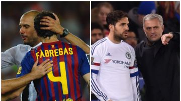 Cesc Fabregas compartió banquillo con Guardiola y Mourinho