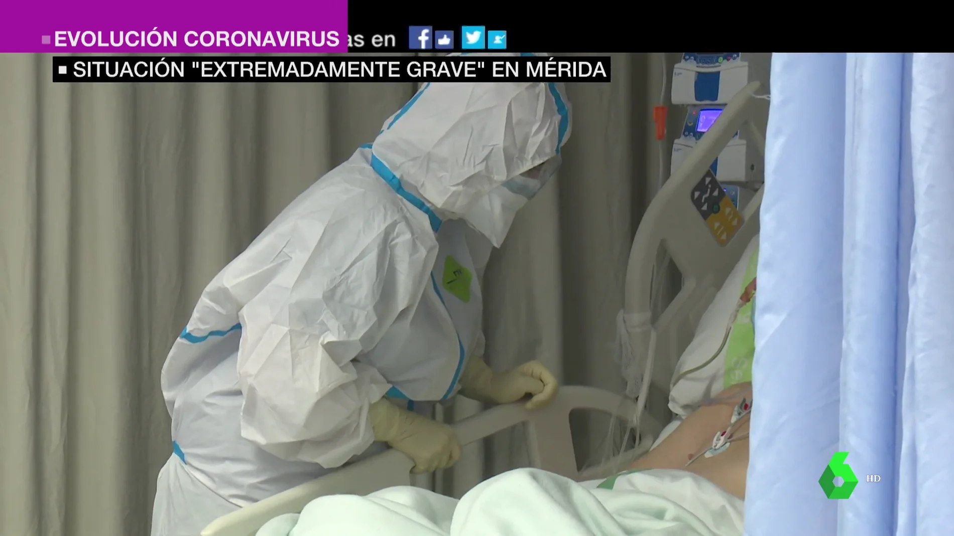 Las duras imágenes del interior de la UCI del Hospital de Mérida: así es la lucha diaria por la vida de los pacientes COVID más críticos