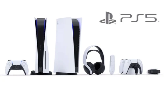 La familia de consolas y accesorios de PlayStation 5. La familia de consolas y accesorios de PlayStation 5.