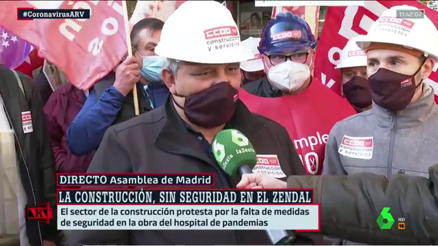 Los obreros denuncian la falta de medidas de seguridad en las obras del Hospital Isabel Zendal falta medidas de seguridad en el zendal