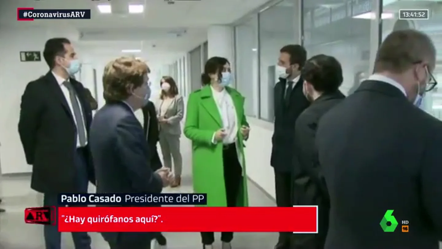 "¿Hay quirófanos aquí?" Ayuso y Casado en el Isabel Zendal