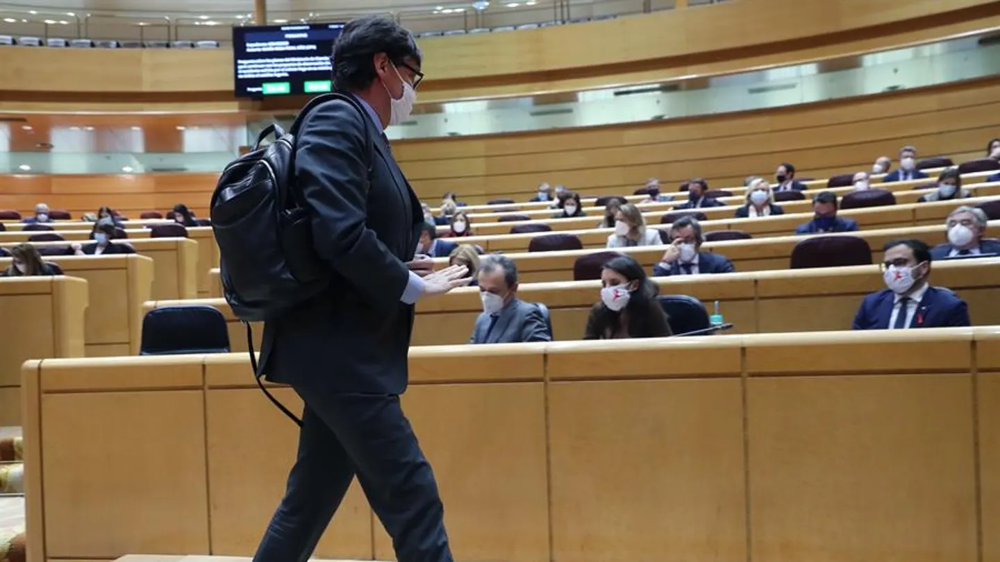 El ministro de Sanidad, Salvador Illa, durante la sesión de control en el Pleno del Senado El ministro de Sanidad, Salvador Illa, durante la sesión de control en el Pleno del Senado