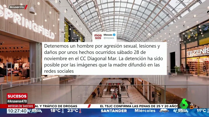 Detienen al pedófilo que habría abusado sexualmente de una niña de 14 años en un centro comercial de Barcelona