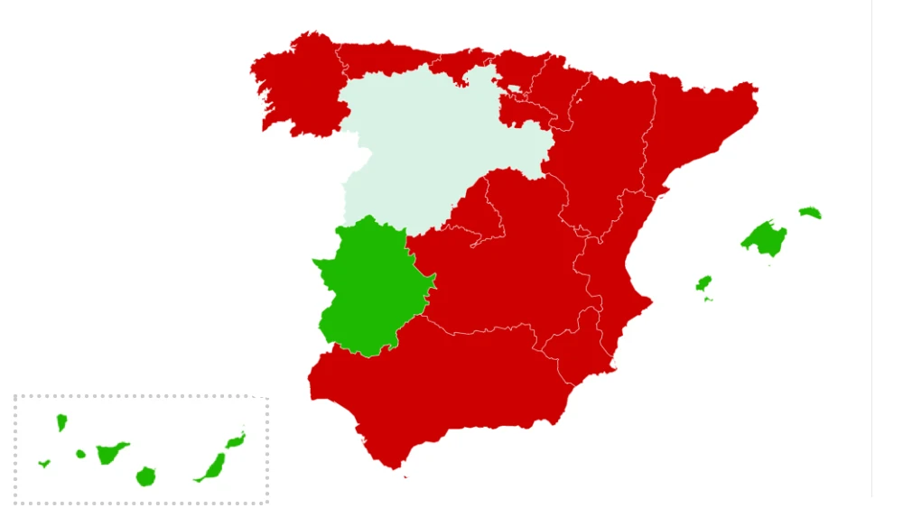 Mapa de cierres perimetrales para el puente de diciembre