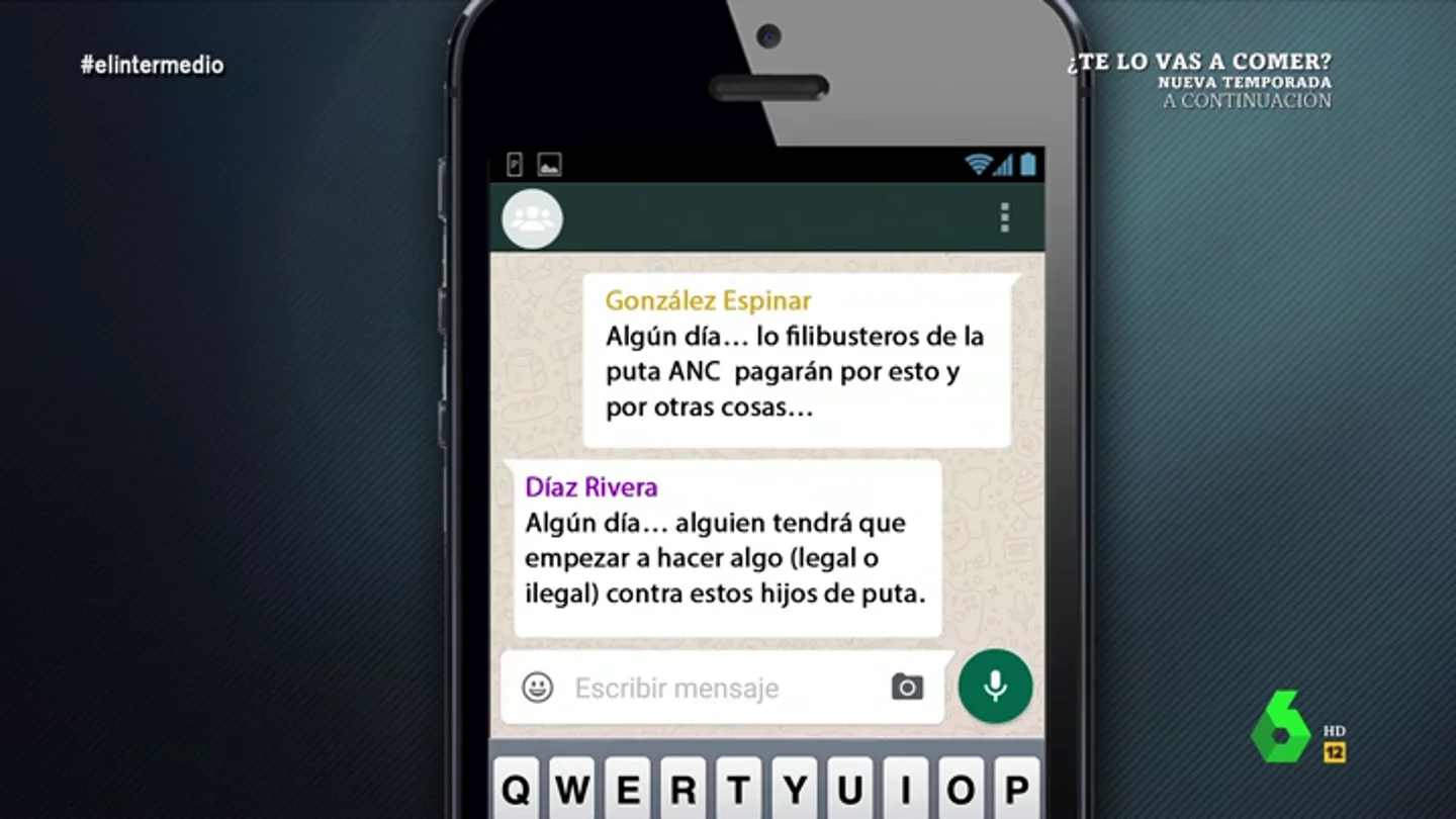Los otros graves mensajes del chat de militares retirados: " Los otros graves mensajes del chat de militares retirados: "