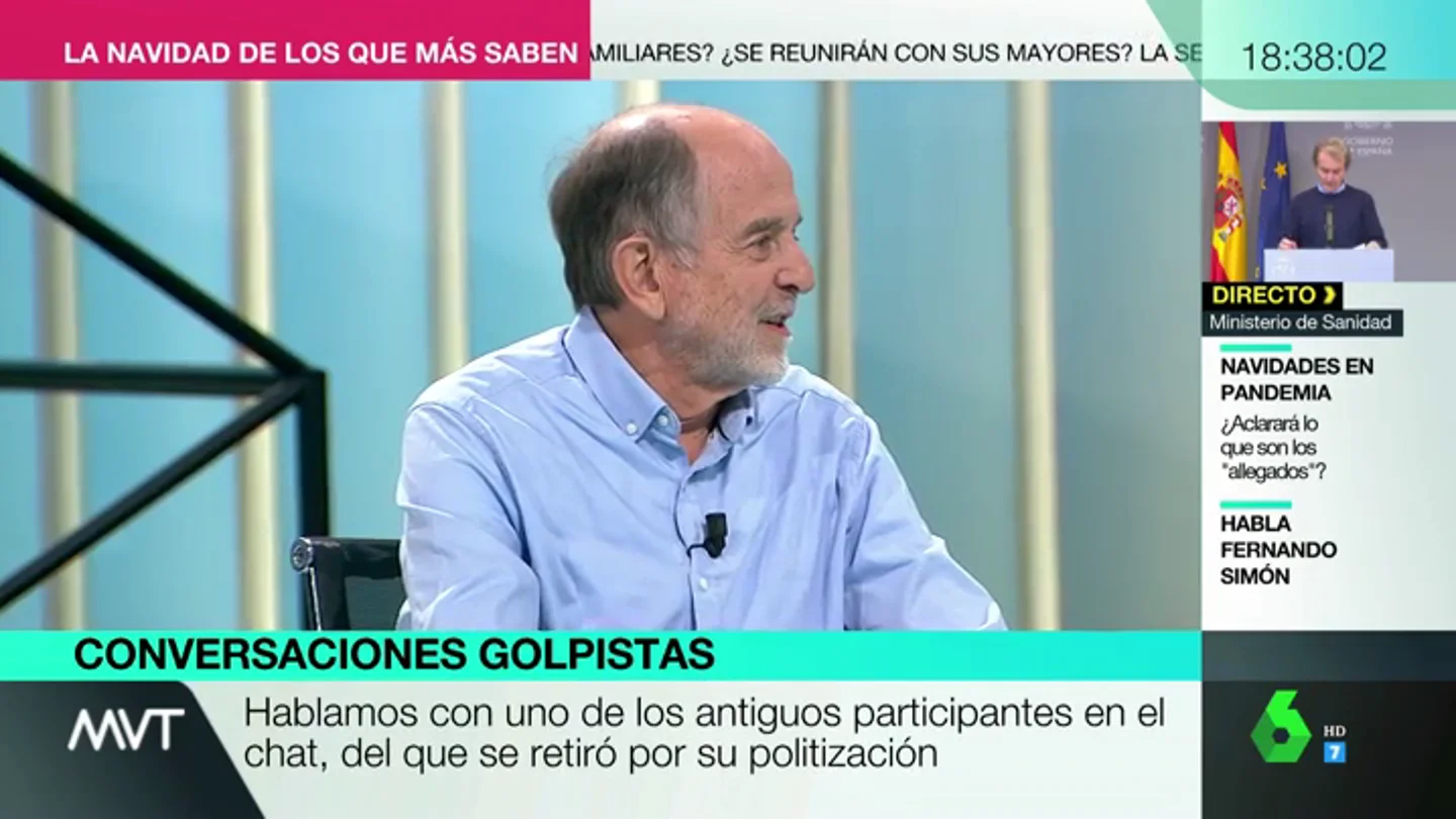 Habla uno de los militares retirados, tras salirse del polémico chat: "El peligro es que esto crezca" Habla uno de los militares retirados, tras salirse del polémico chat: "El peligro es que esto crezca"