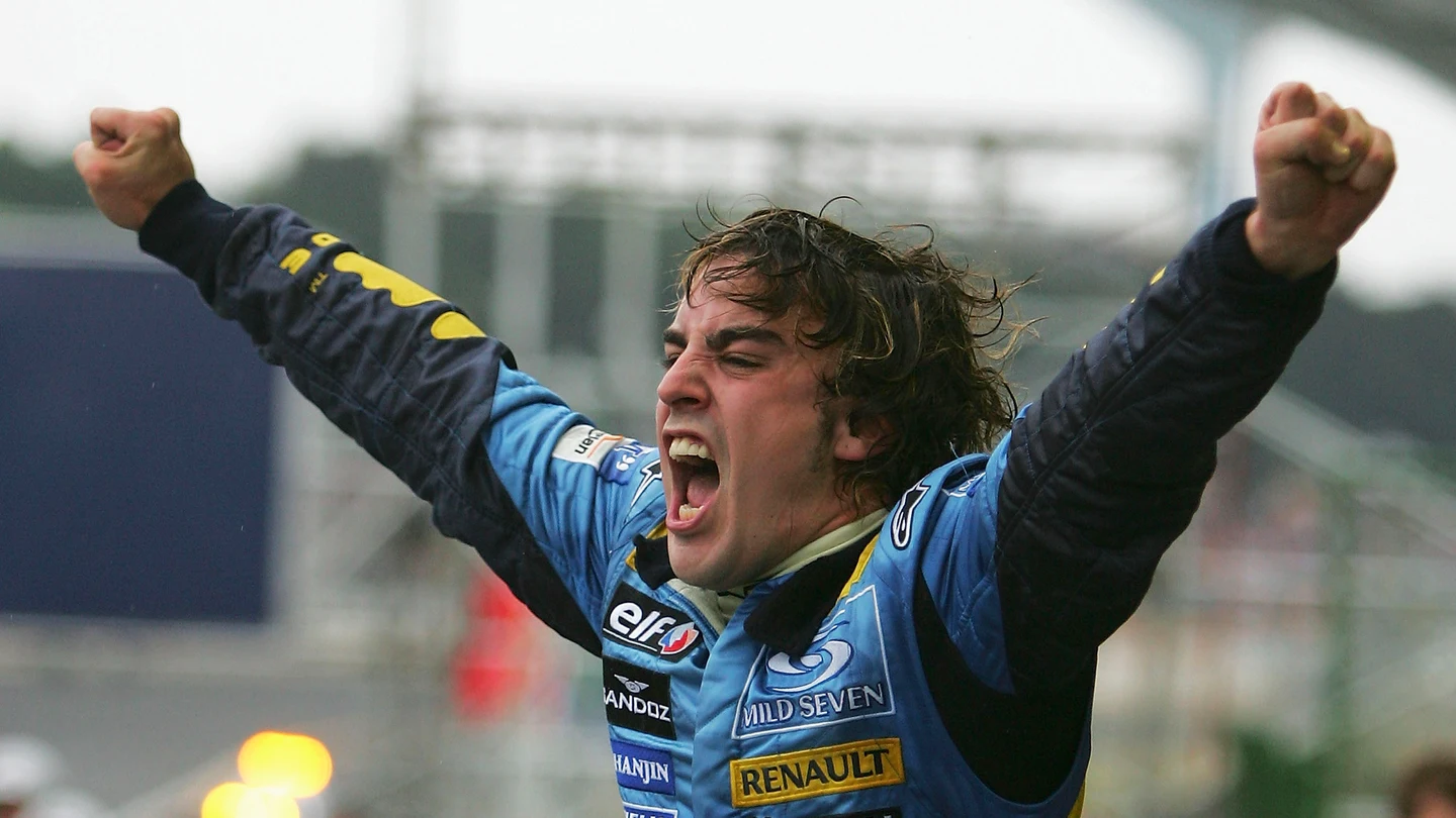 Fernando Alonso se proclama campeón de Formula 1 en el GP de Brasil 2005 El español hará una exhibición con el R25