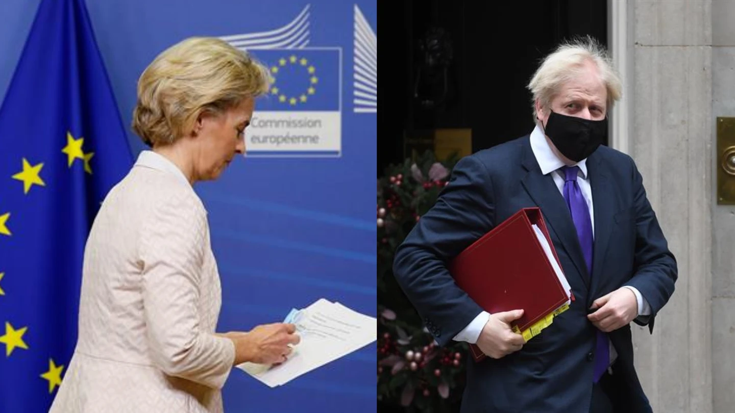 Ursula Von der Leyen y Boris Johnson La presidenta de la Comisión Europea, Ursula Von der Leyen, y el primer ministro británico, Boris Johnson