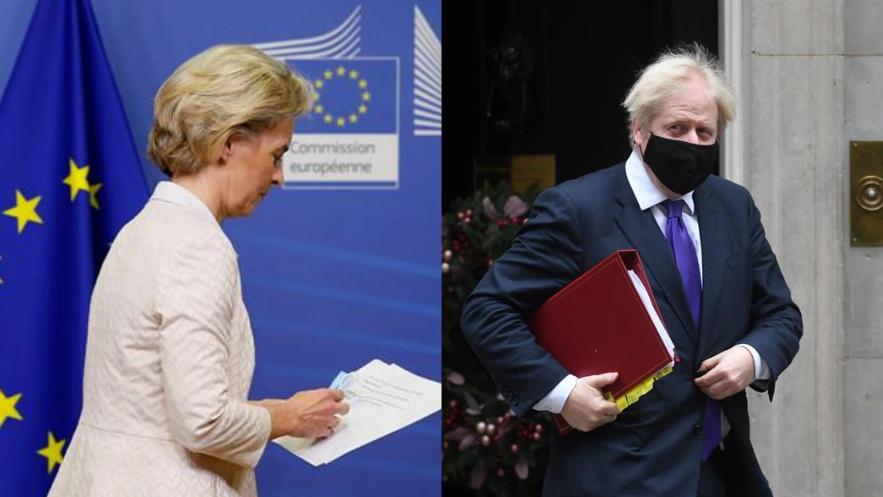 La presidenta de la Comisión Europea, Ursula Von der Leyen, y el primer ministro británico, Boris Johnson