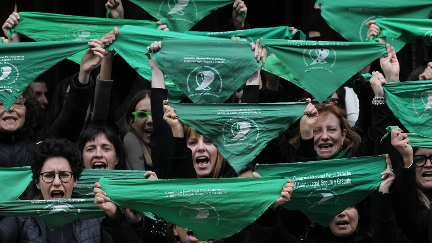 Protesta a favor de la legalización del aborto en Argentina Protesta a favor de la legalización del aborto en Argentina