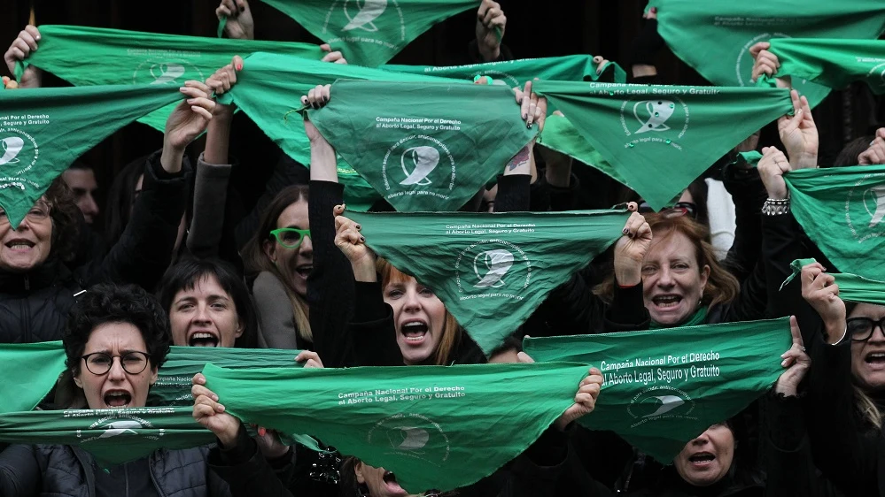 Protesta a favor de la legalización del aborto en Argentina