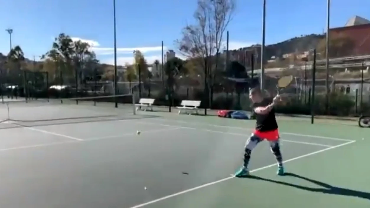 Carla Suárez entrenando junto a Sara Errani