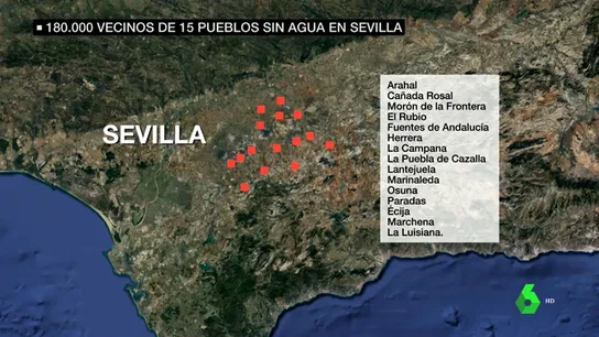 Más de 180.000 vecinos de 15 pueblos sevillanos, sin agua potable tras el hallazgo de benceno en los filtros Más de 180.000 vecinos de 15 pueblos sevillanos, sin agua potable tras el hallazgo de benceno en los filtros