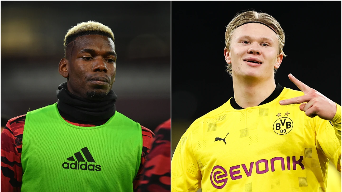 Paul Pogba y Erling Haaland Paul Pogba y Erling Haaland