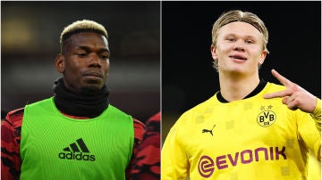 Paul Pogba y Erling Haaland