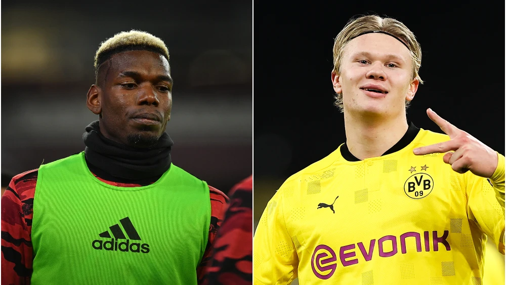 Paul Pogba y Erling Haaland