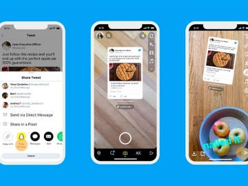 Los tuits integrándose en Snapchat