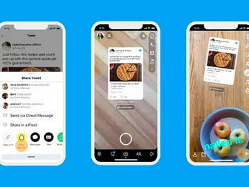 Los tuits integrándose en Snapchat Los tuits integrándose en Snapchat