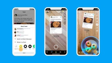 Los tuits integrándose en Snapchat