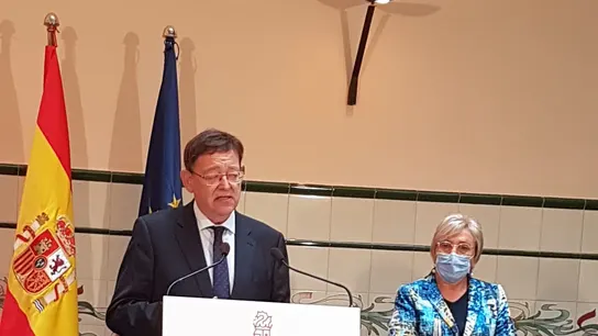 Ximo Puig y la consellera de Sanidad, Ana Barceló, en un acto reciente. Puig y Barceló en la sede del Consell