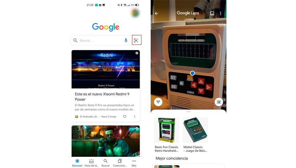 Realizando búsquedas usando la cámara del móvil