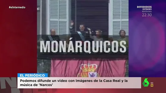 La reacción de Wyoming al ver el polémico vídeo de Podemos en el que equipara a la familia real con 'Narcos' La reacción de Wyoming al ver el polémico vídeo de Podemos en el que equipara a la familia real con 'Narcos'
