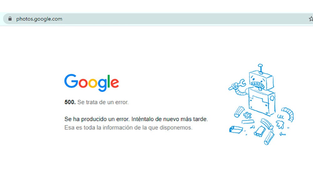 Error al cargar Google Fotos