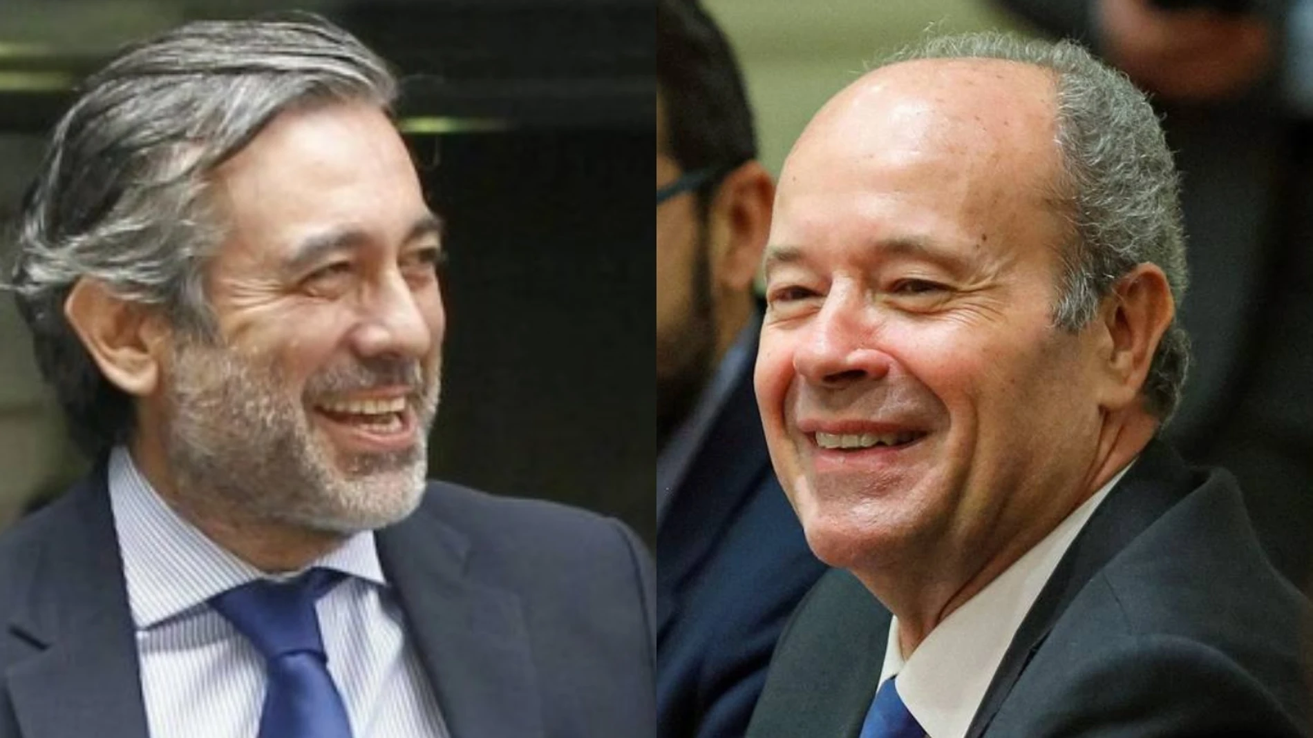 A la izquierda, el responsable de Justicia del PP, Enrique López. A la derecha, el ministro de Justicia, el socialista Juan Carlos Campo.