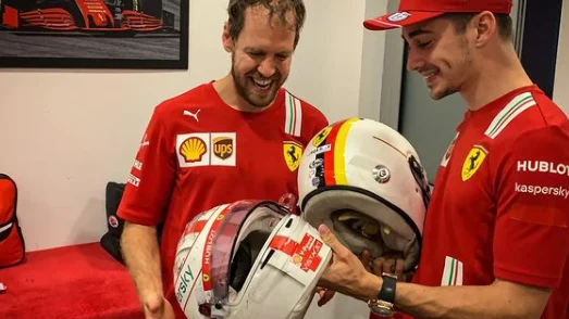 Vettel y Leclerc intercambian cascos tras el GP de Abu Dabi