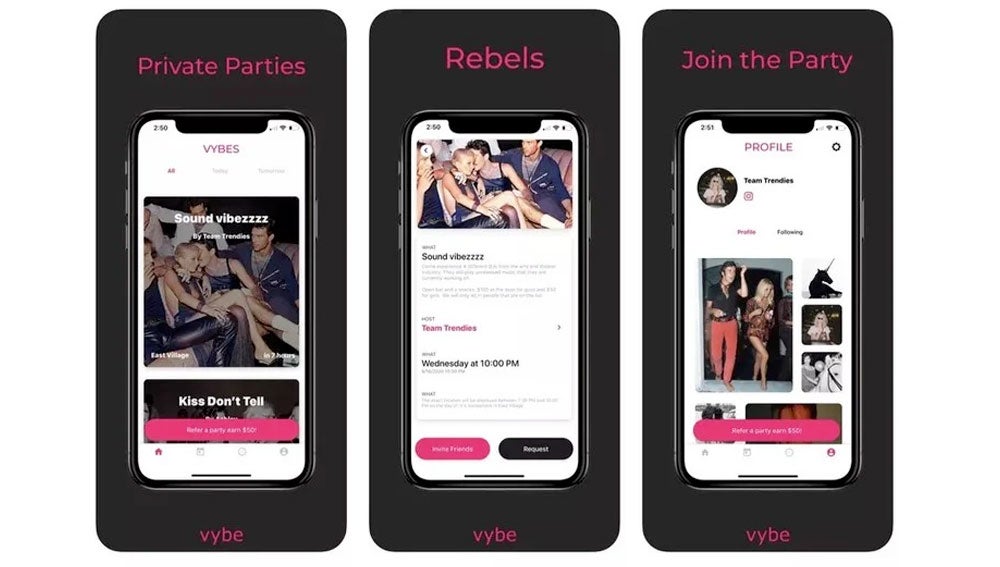 Vybe, la app para organizar fiestas a lo grande.