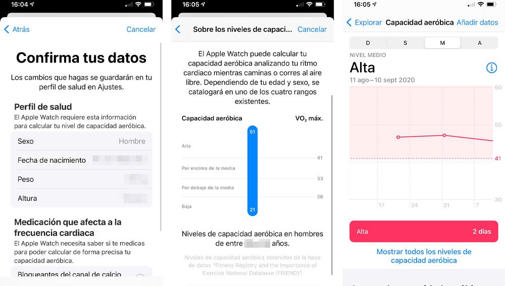Monitorización de la capacidad aeróbica con un iPhone.
