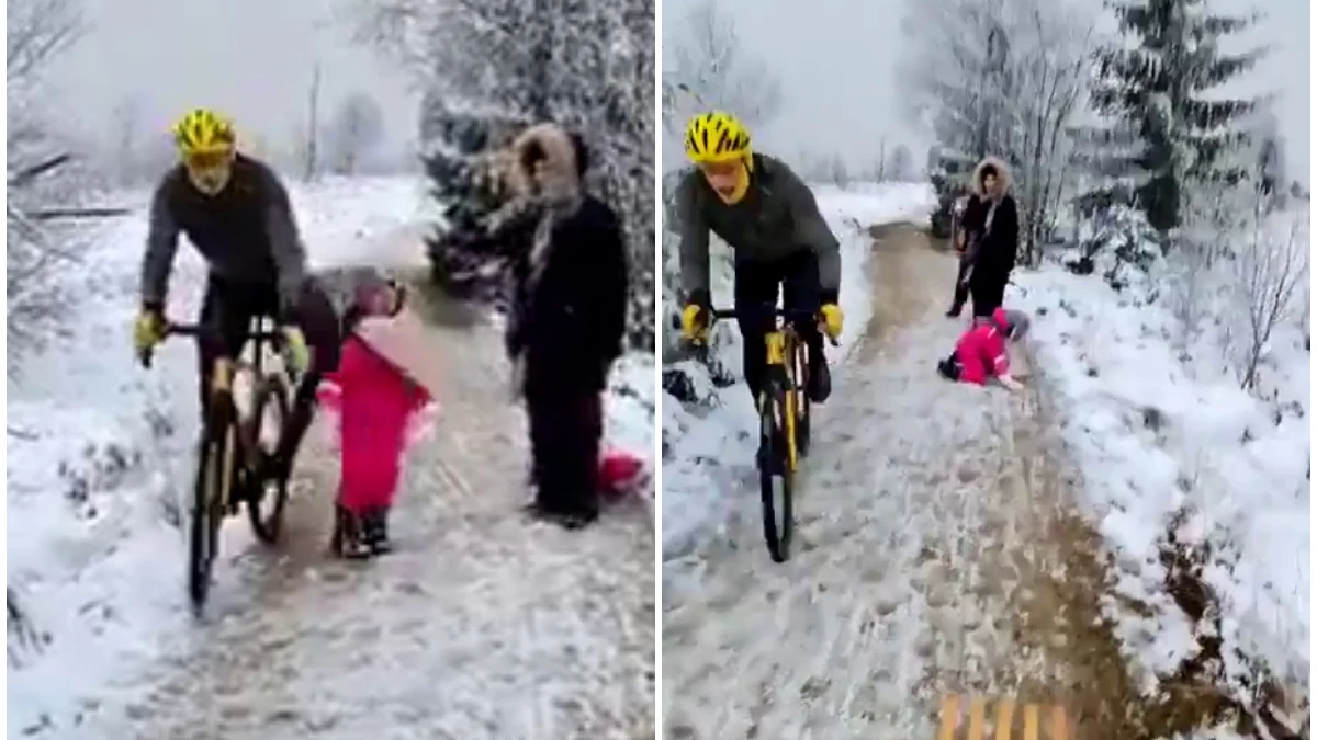 Un ciclista pega un rodillazo a una niña