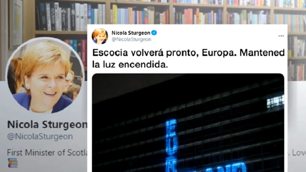 Imagen de un tuit de la primera ministra de Escocia