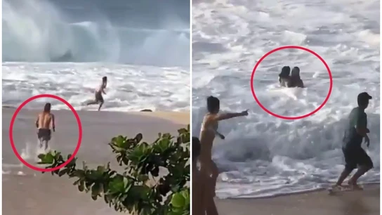 Un surfista salva la vida a una mujer Un surfista salva la vida a una mujer