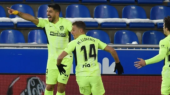 Luis Suárez celebra un gol del Atlético Luis Suárez celebra un gol del Atlético