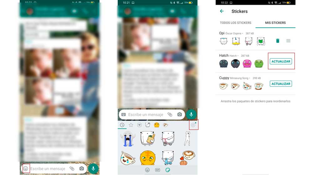 Actualizando colecciones de stickers de WhatsApp