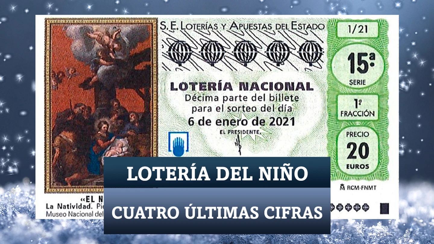 Cuatro últimas cifras de la Lotería del Niño 2021 Cuatro últimas cifras de la Lotería del Niño 2021