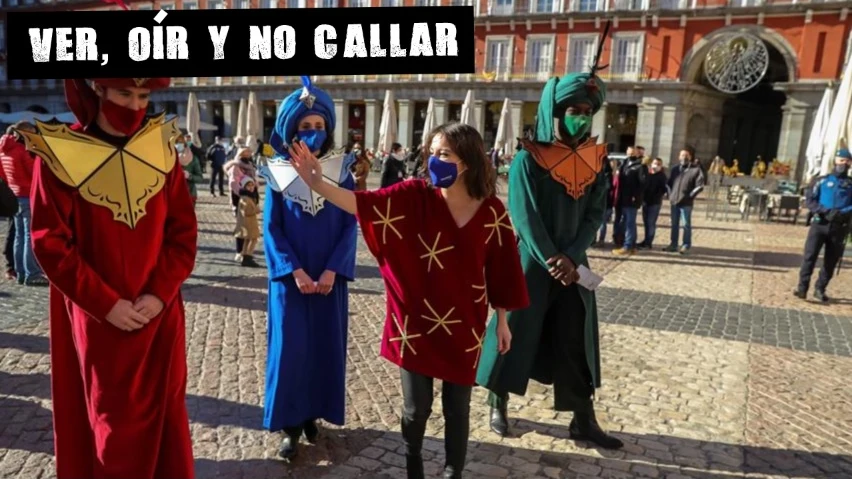 Andrea Levy en la plaza Mayor de Madrid