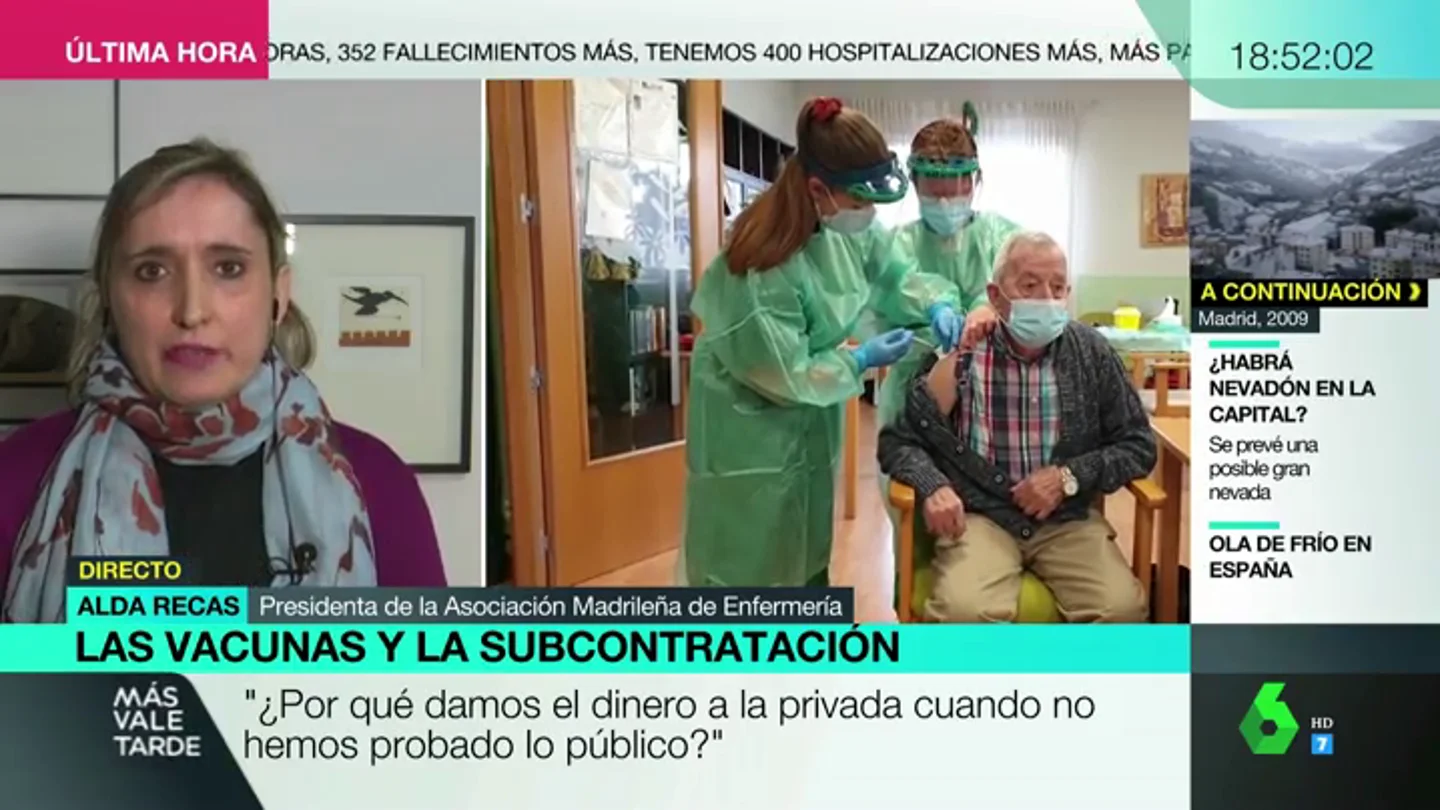 La indignación de las enfermeras madrileñas ante la contratación de Cruz Roja para la vacunación: "Es nefasto y triste" La indignación de las enfermeras madrileñas ante la contratación de Cruz Roja para la vacunación: "Es nefasto y triste"