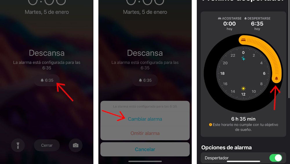 Cambiar el despertador del iPhone sin desbloquearlo.