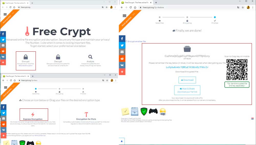 Encriptando documentos desde una página web