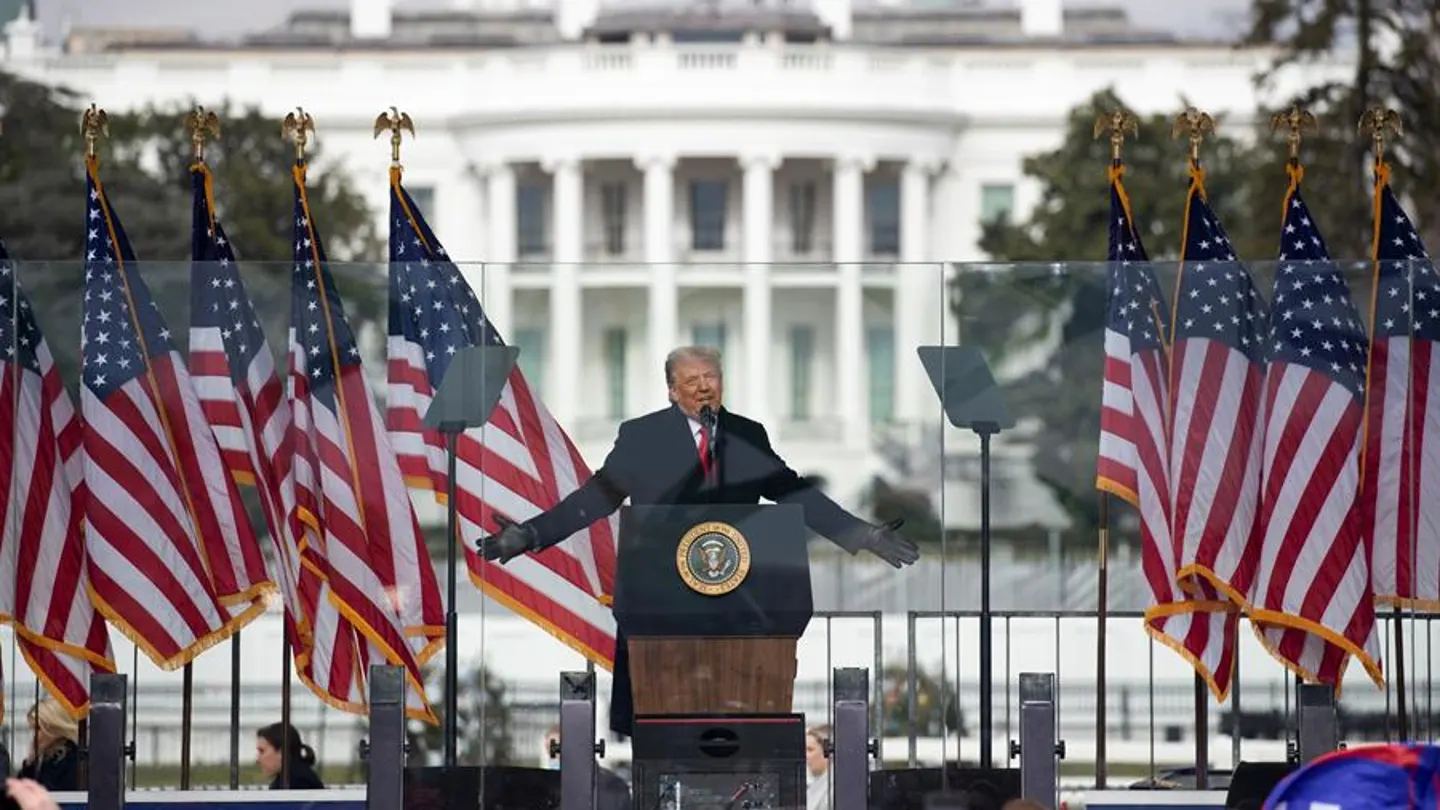 Donald Trump, en un acto frente a la Casa Blanca Donald Trump, en un acto frente a la Casa Blanca
