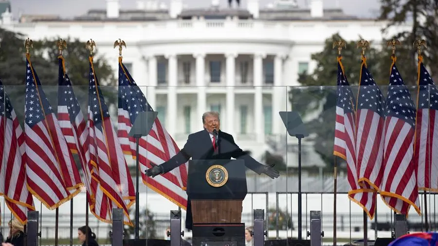 Donald Trump, en un acto frente a la Casa Blanca