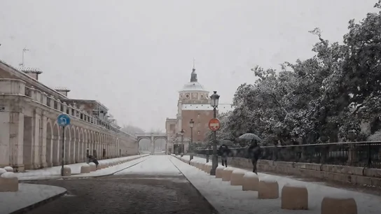 Así se ha visto la nieve en Aranjuez esta mañana Nieve en Madrid
