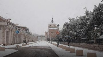 Así se ha visto la nieve en Aranjuez esta mañana